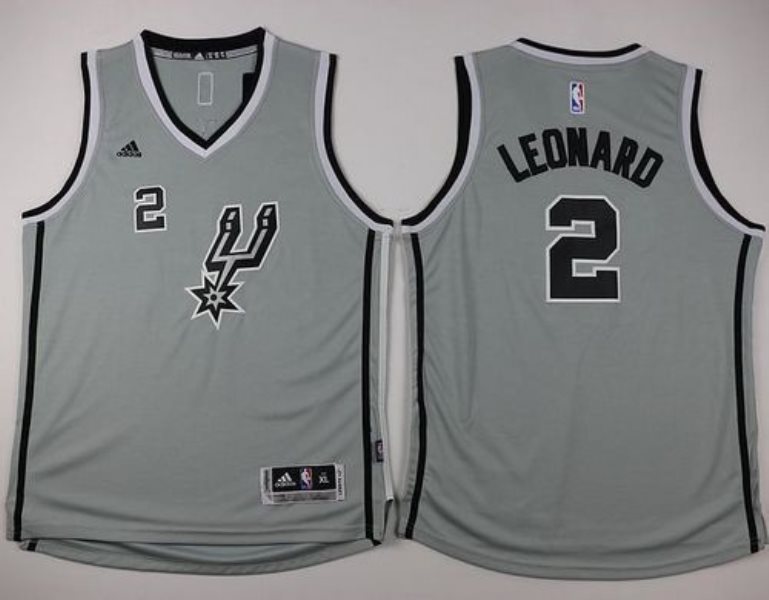 NBA Spurs 2 Kawhi Leonard Grey Youth Jersey
