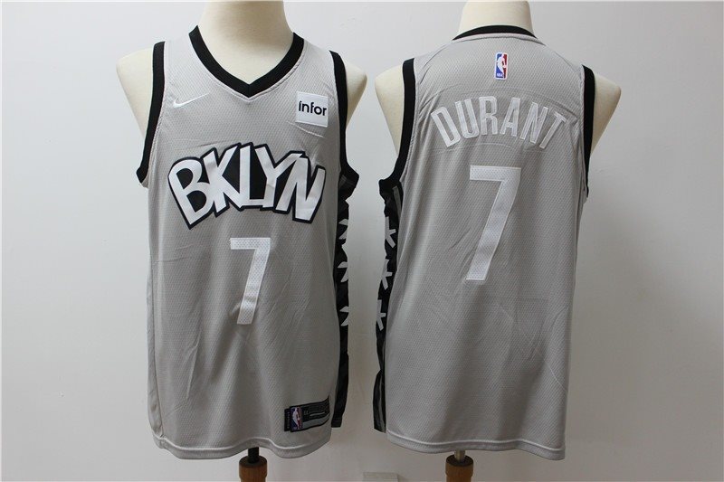 NBA Nets 7 Kevin Durant Gray Nike New Men Jersey