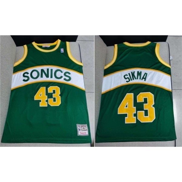 NBA SuperSonics 43 Jack Sikma Green Men Jersey