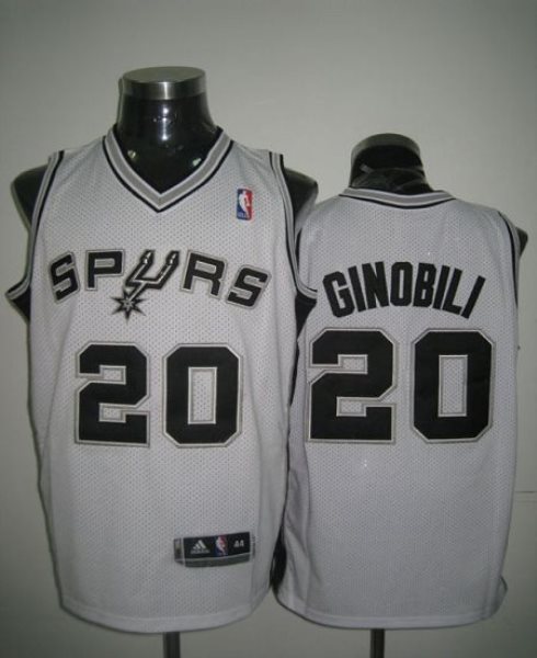 NBA Spurs 20 Manu Ginobili White Revolution 30 Men Jersey