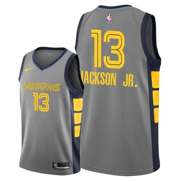 NBA Grizzlies 13 Jaren Jackson Jr. Gray 2018-19 City Edition Nike Men Jersey