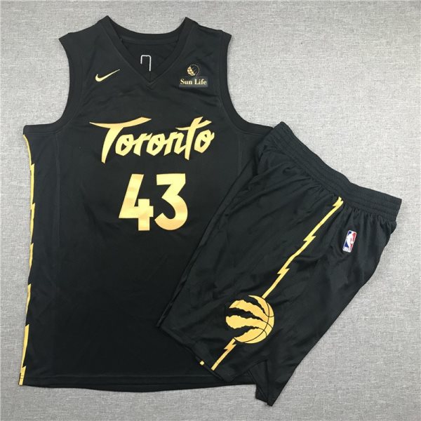 NBA Raptors 43 Pascal Siakam Black City Edition Nike Men Jersey(With Shorts)