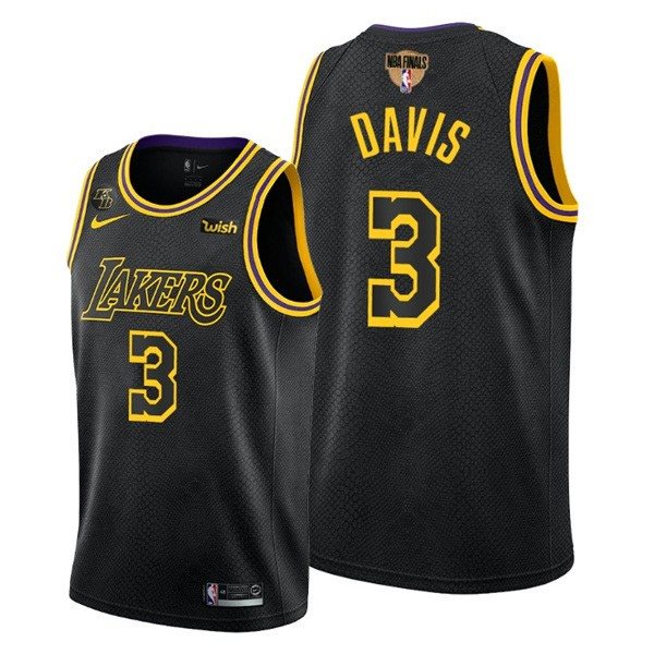 NBA Lakers 3 Anthony Davis 2020 Black Finals Patch Men Jersey