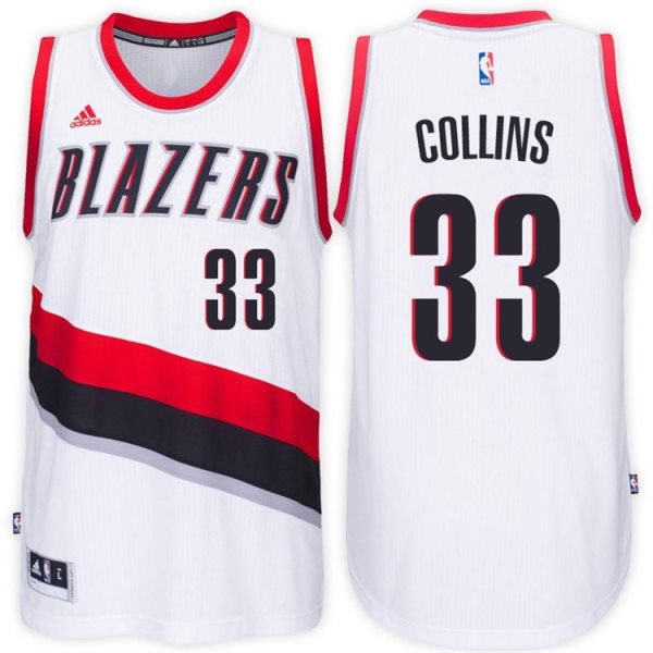 Adidas Blazers 33 Zach Collins Home White 2017 NBA Draft Men Jersey