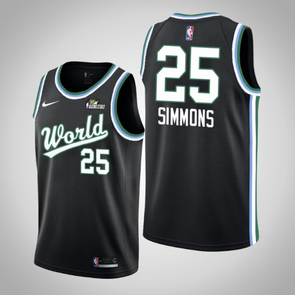 NBA 76ers 25 Ben Simmons Black 2019 Rising Star Team USA Men Jersey