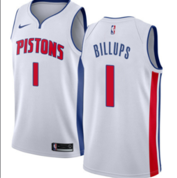 NBA Pistons 1 Chauncey Billups White Nike Men Jersey