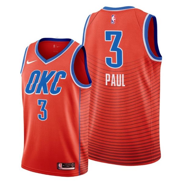 NBA Oklahoma City Thunder 3 Chris Paul Orange Nike Men Jersey