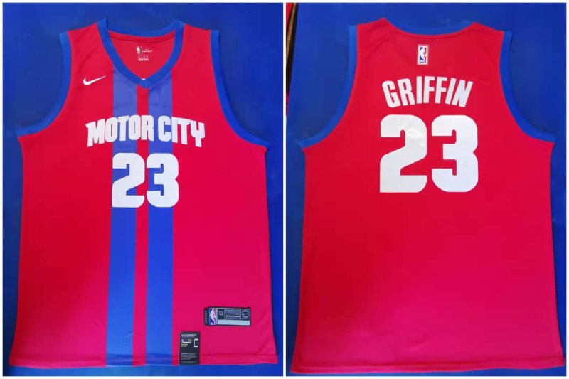 NBA Pistons 23 Blake Griffin Red 2019-20 City Edition Nike Men Jersey