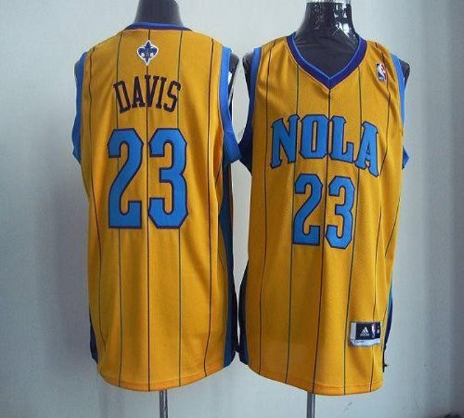 NBA Hornets 23 Anthony Davis Yellow Revolution 30 Men Jersey