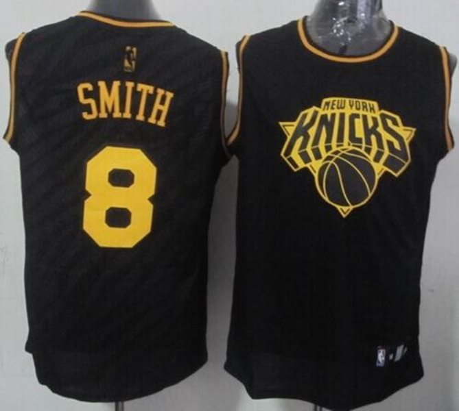 NBA Knicks 8 J.R. Smith Black Precious Metals Men Jersey