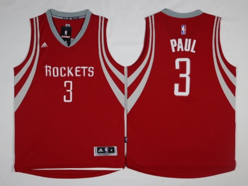 NBA Rockets 3 Chris Paul Road Red New Swingman Men Jersey