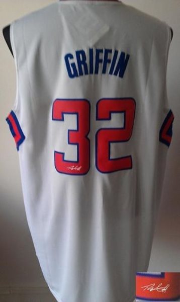 NBA Clippers 32 Blake Griffin White Autographed Revolution 30 Men Jersey