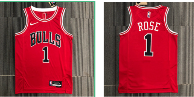 NBA Bulls 1 Rose Red Men Jersey