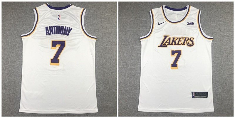 NBA Lakers 7 Carmelo Anthony White Nike Men Jersey