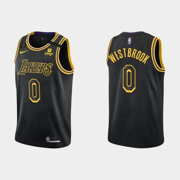 NBA Lakers 0 Russell Westbrook Black Mamba 2021-21 New Season Nike Men Jersey