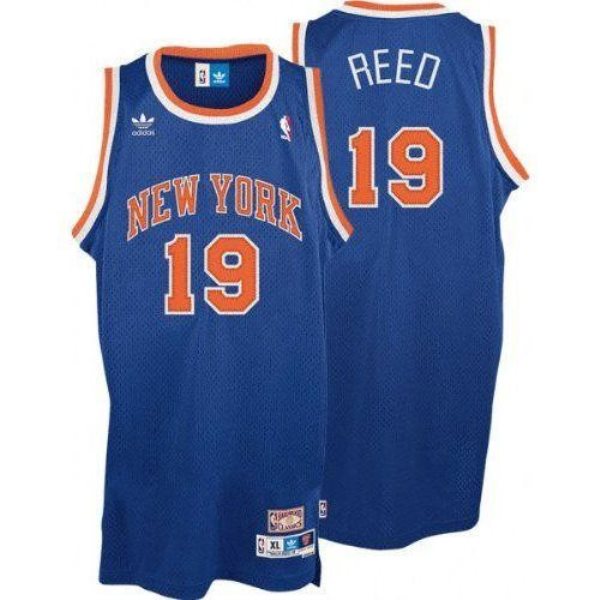 NBA Knicks 19 Willis Reed Blue Throwback Men Jersey