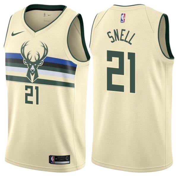 NBA Bucks 21 Tony Snell Cream City Edition Nike Men Jersey