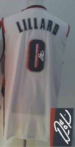 NBA Blazers 0 Damian Lillard White Revolution 30 Autographed Men Jersey