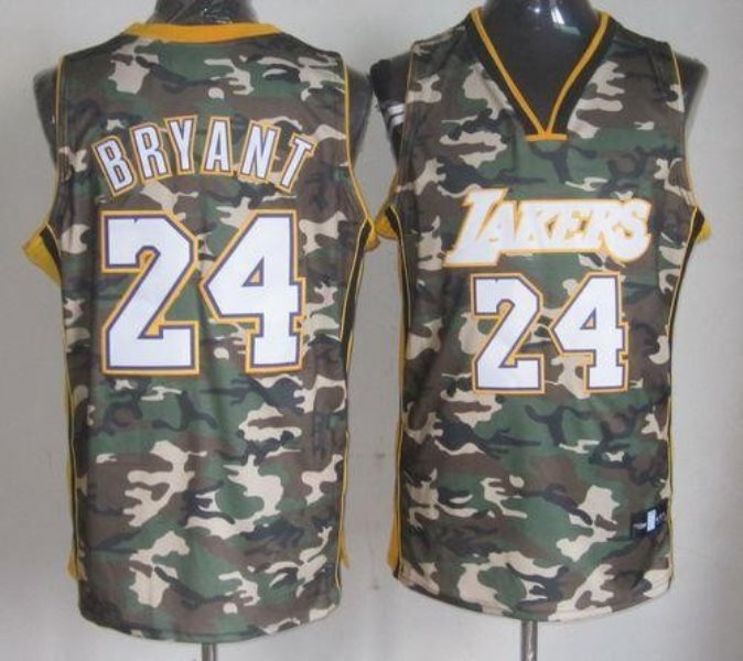 NBA Lakers 24 Kobe Bryant Camo Stealth Collection Men Jersey