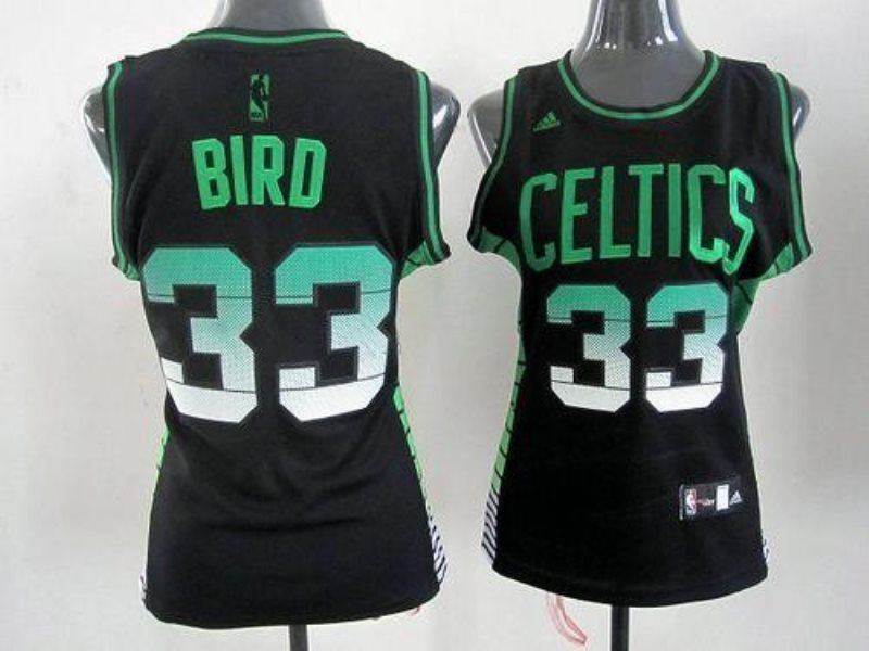 NBA Celtics 33 Larry Bird Black Vibe Women Jersey