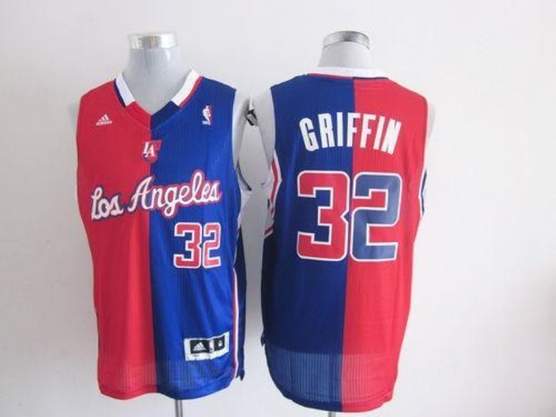 NBA Clippers 32 Blake Griffin Red Blue Split Men Jersey