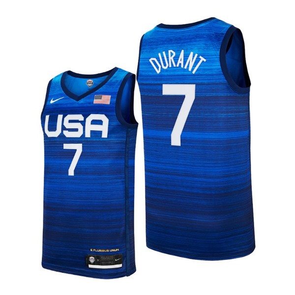 USA Basketball 7 Kevin Durant 2021 Tokyo Olympics Blue Away Men Jersey