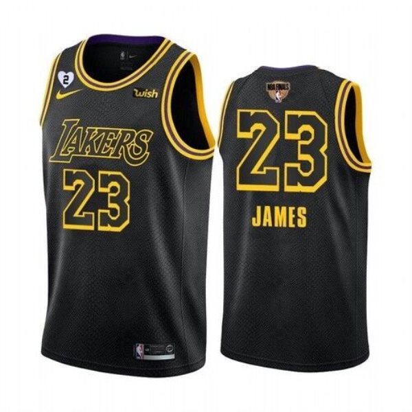 NBA Lakers 23 LeBron James Black 2020 Finals With GiGi Patch Men Jersey