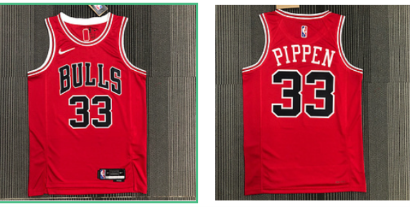 NBA Bulls 33 Scottie Pippen Red Men Jersey