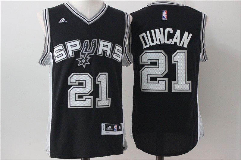 NBA Spurs 21 Tim Duncan Black Swingman Men Jersey