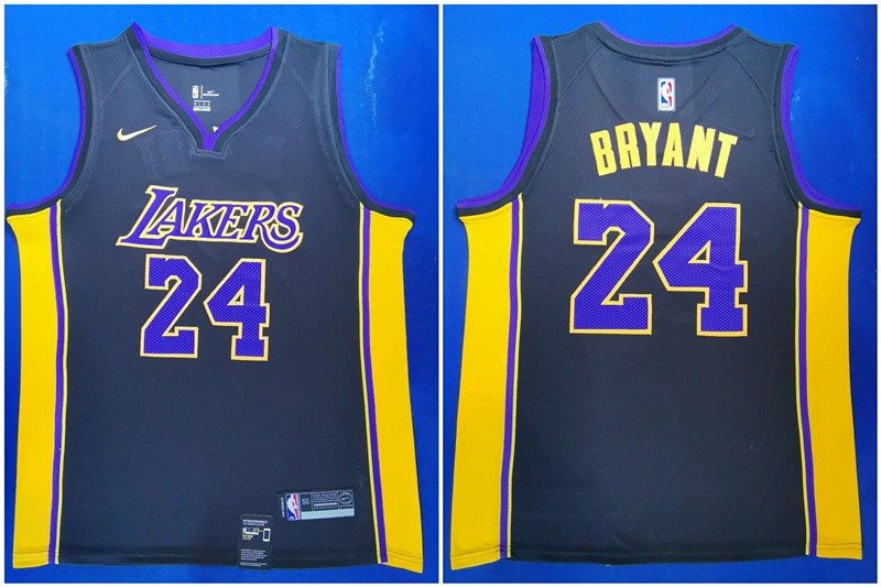 NBA Lakers 24 kobe Bryant Black Nike Men Jersey