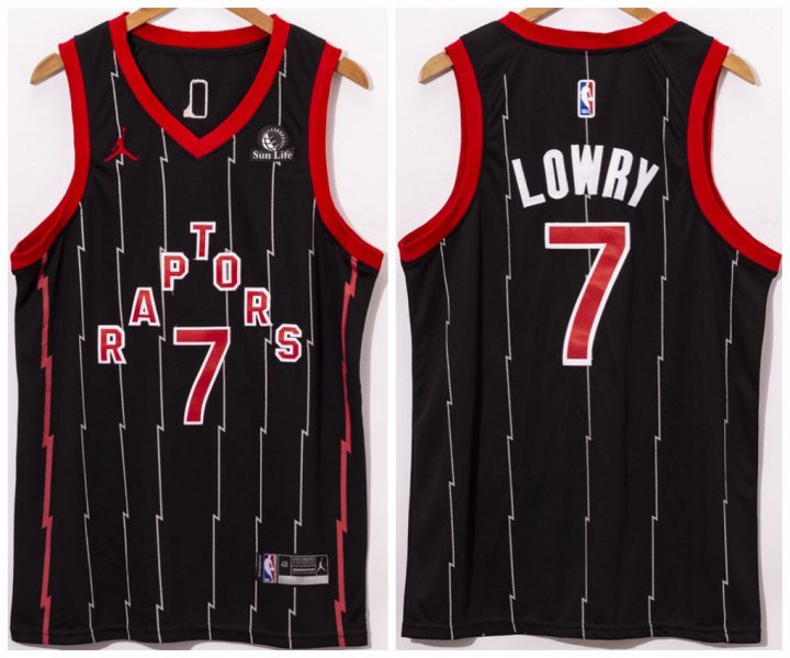 NBA Raptors 7 Kyle Lowry Black City Edition Nike Men Jersey