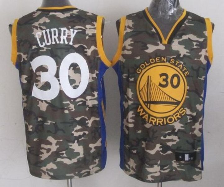 NBA Warriors 30 Stephen Curry Camo Men Jersey
