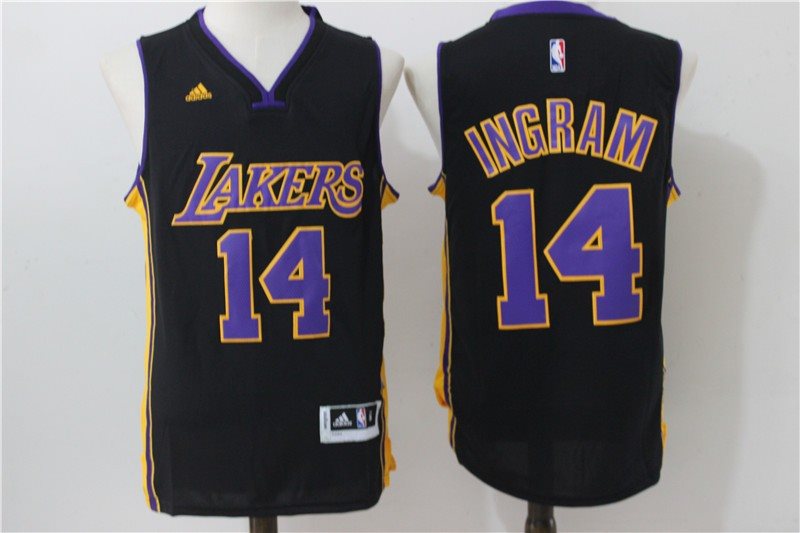 NBA Lakers 14 Brandon Ingram Black Men Jersey