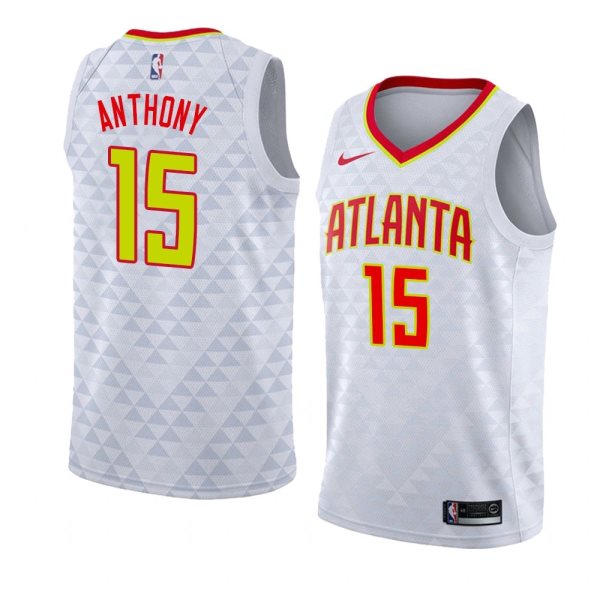 NBA Hawks 15 Carmelo Anthony White Swingman Nike Men Jersey