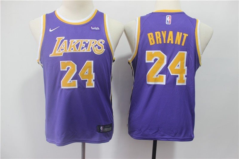NBA Lakers 24 Kobe Bryant Purple Nike Swingman Youth Jersey