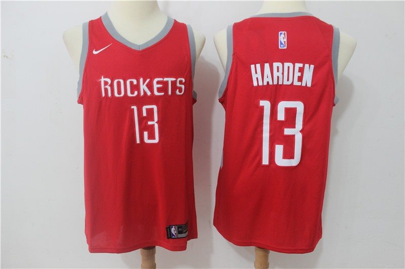 NBA Rockets 13 James Harden Red Nike Men Jersey
