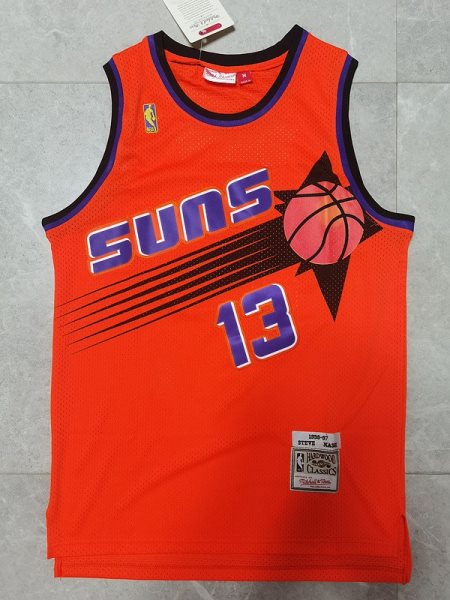 NBA Suns 13 Steve Nash Red Throwback Men Jersey