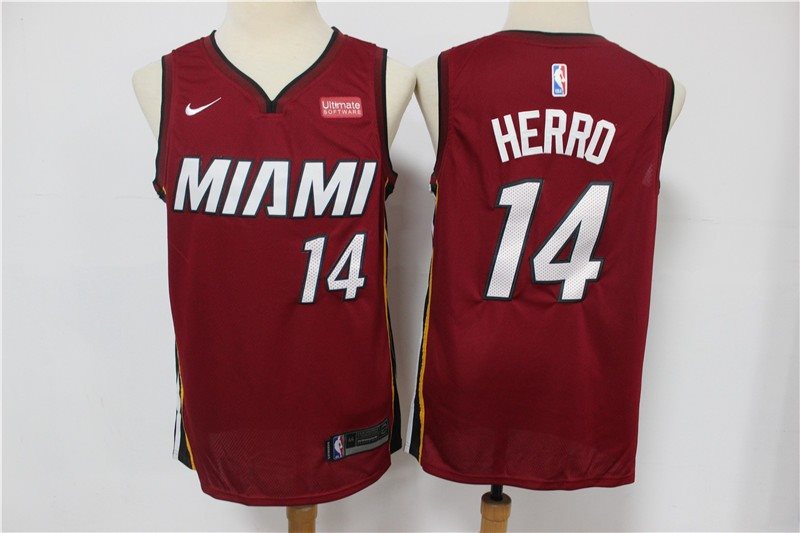 NBA Heat 14 Tyler Herro Red Nike Men Jersey