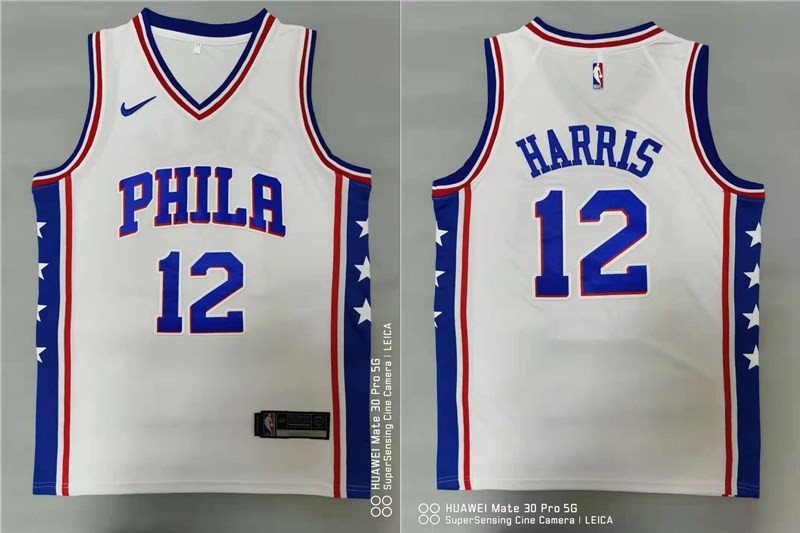 NBA 76ers 12 Tobias Harris White Nike Men Jersey