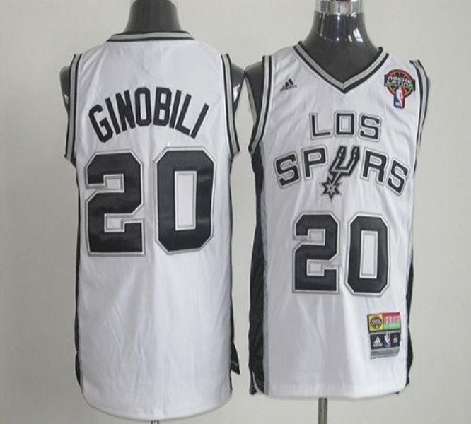 NBA Spurs 20 Manu Ginobili Latin Nights White Men Jersey