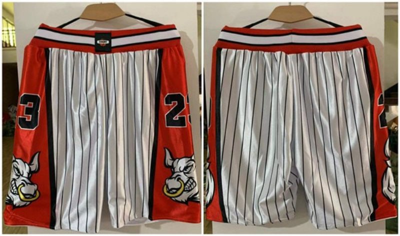 NBA Chicago Bulls White Red Shorts (Run Small)