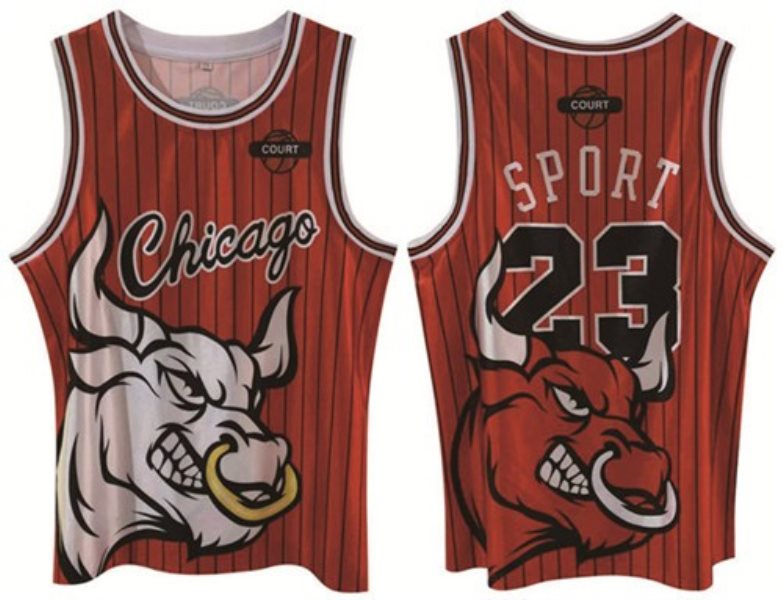 NBA Chicago Bulls 23 Michael Jordan Red Print Men Jersey