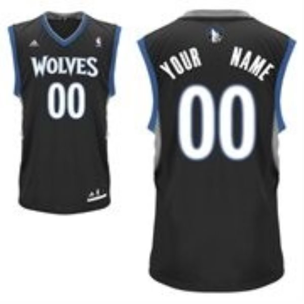 NBA Timberwolves Black Customized Men Jersey