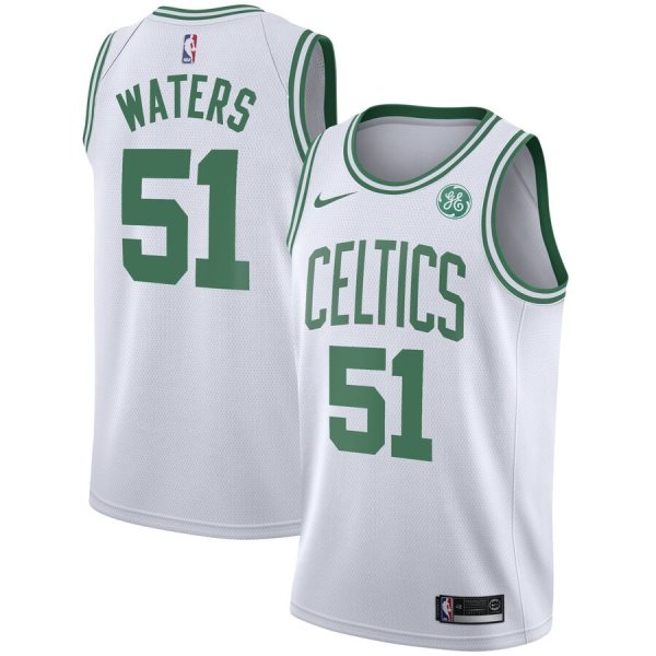 NBA Celtics 51 Tremont Waters White Nike Men Jersey with Sponsor Patch