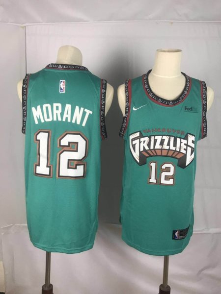 NBA Grizzlies 12 Ja Morant Green Nike Throwback Men Jersey