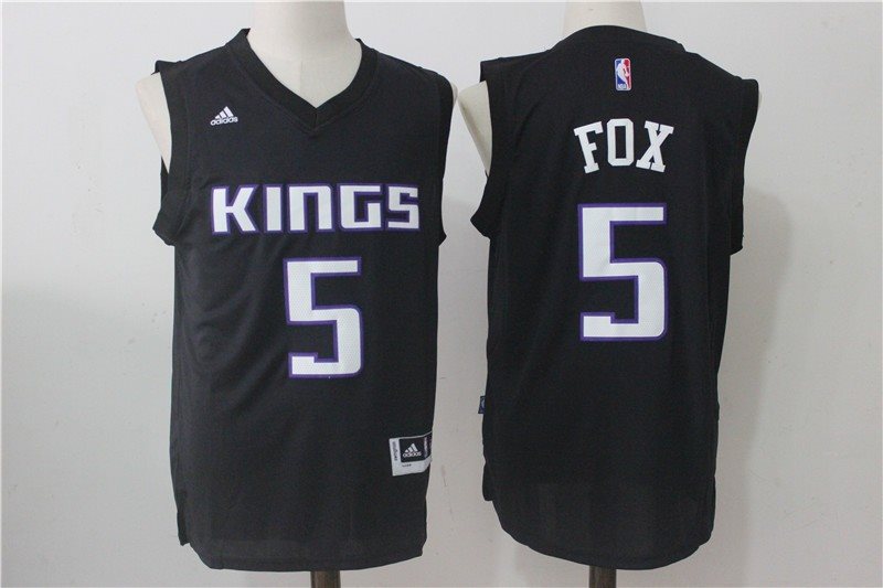 Adidas Sacramento Kings 5 De'Aaron Fox Black 2017 NBA Draft Men Jersey