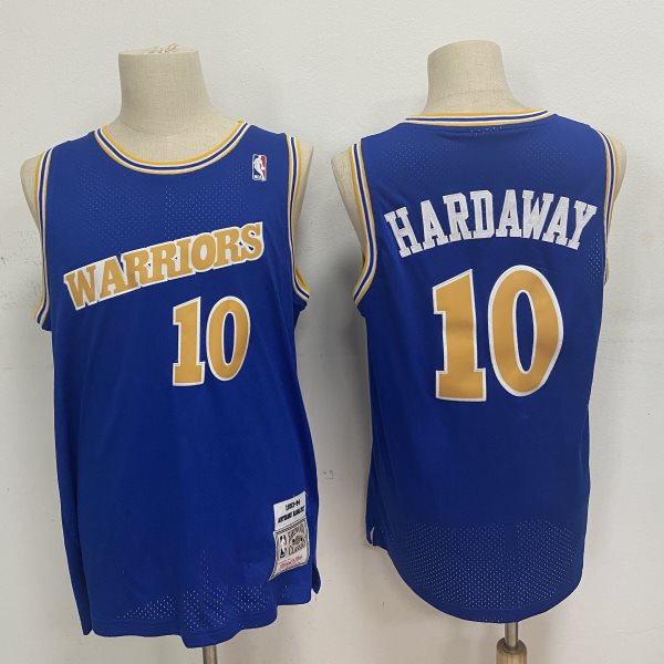 NBA Warriors 10 Tim Hardaway Blue 1993-94 Hardwood Classics Men Jersey