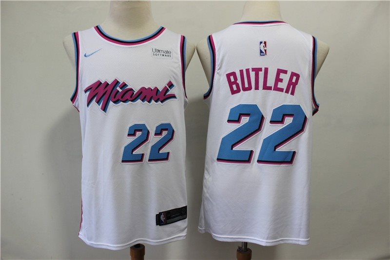NBA Heat 22 Jimmy Butler White City Edition Nike Men Jersey