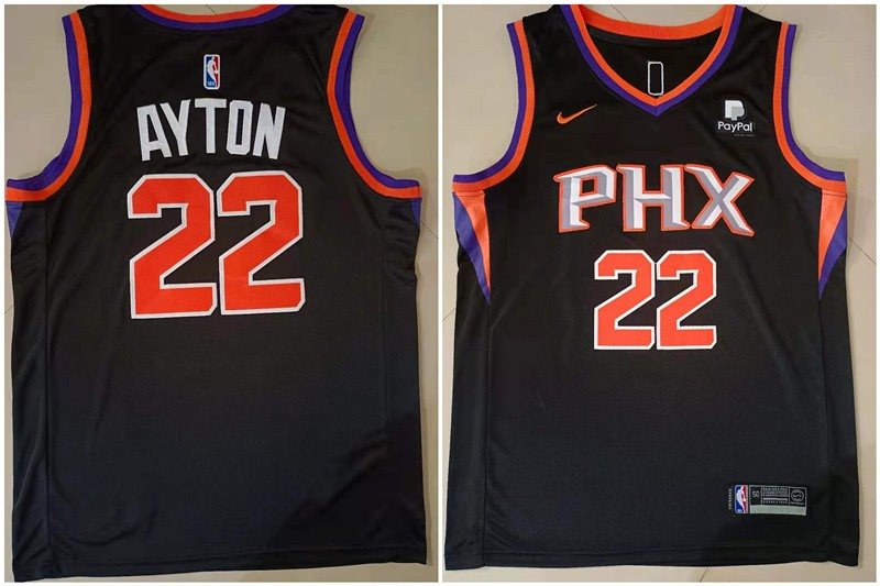 NBA Suns 22 Deandre Ayton Black 2021 Nike Men Jersey