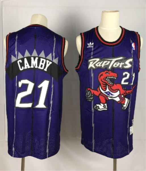 NBA Raptors 21 Marcus Camby Purple Hardwood Classics Men Jersey